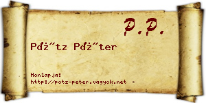 Pótz Péter névjegykártya